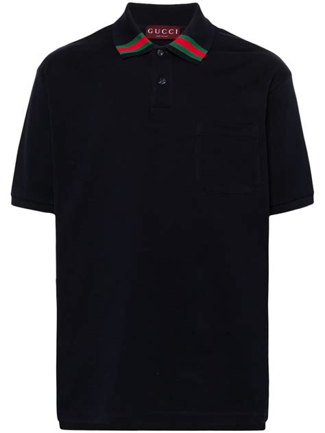 polo gucci blu serpentie|Gucci Web Cotton Polo Shirt .